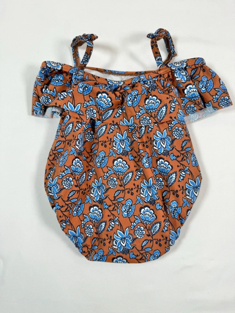 JANIE AND JACK Girls One Piece Swimsuit Floral Ruffle‎ 3-6M Boho Summer Cottage